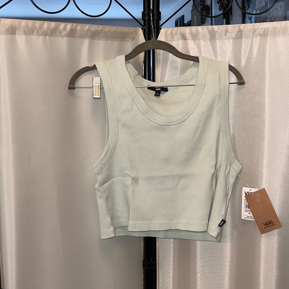 Vans Light Grey Sleeveless Crop Tank Top